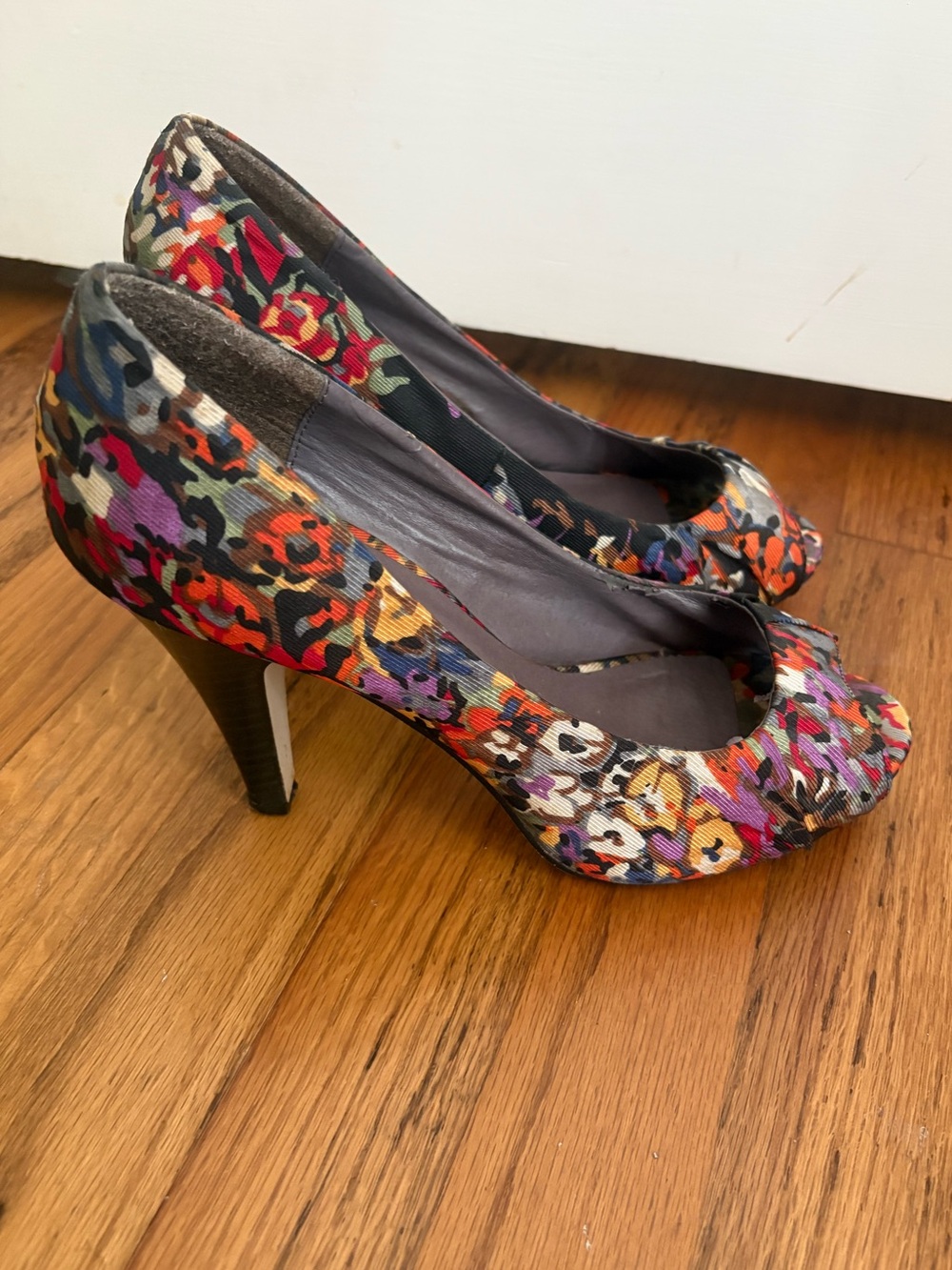 **3 for $20!!** Madden Girl Floral Peep-toe Heels 9.5